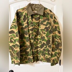 Duxbak Camo Hunting Jacket Men’s M Duck Hunter Pattern Corduroy Collar Vintage